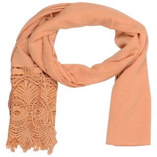 Designer Half Net Stole- Brown